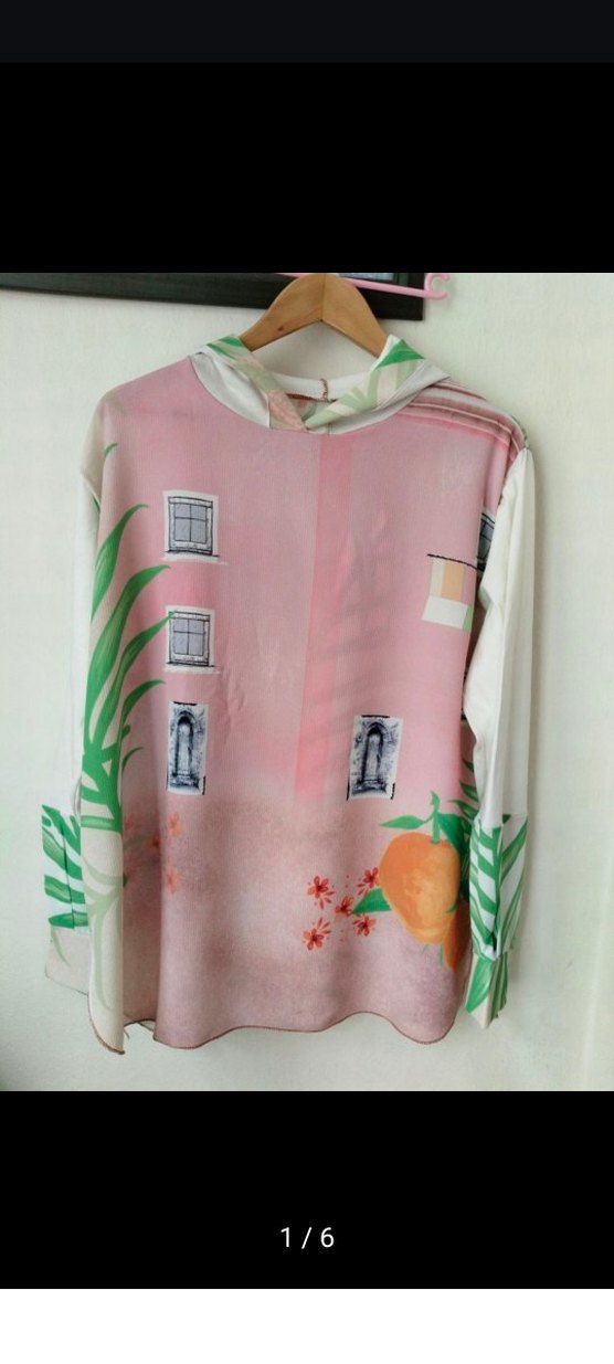 Pembe Baskılı  Kadın Sweatshirt - Görsel 4