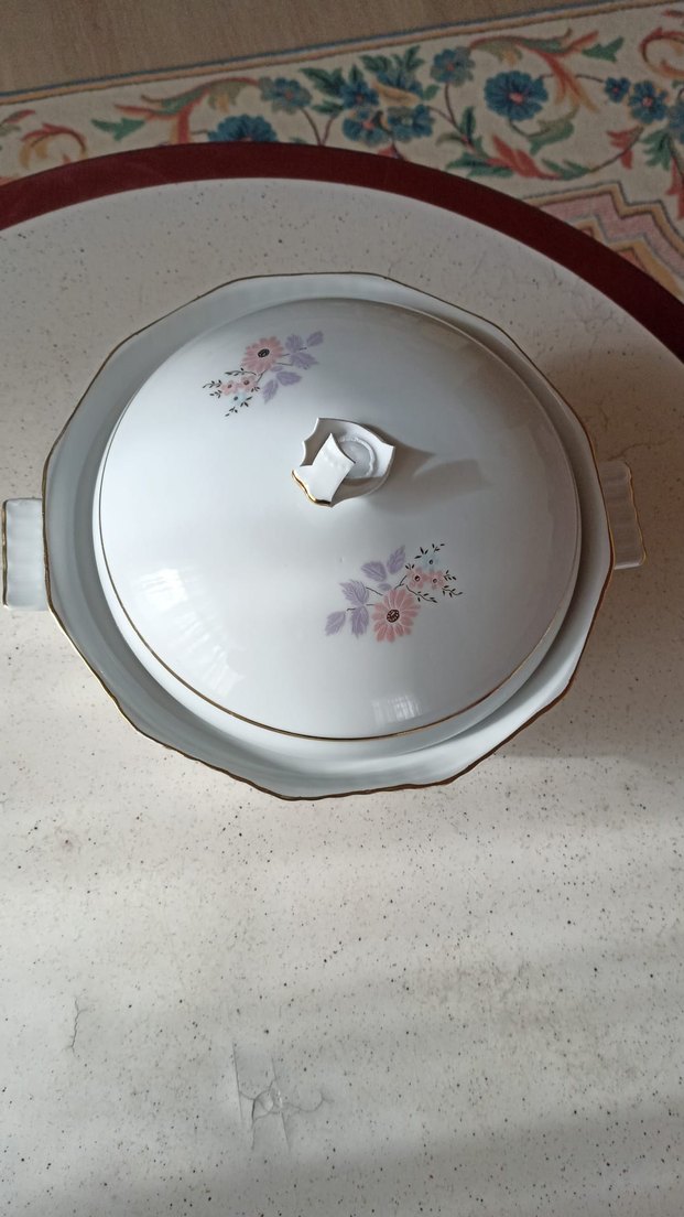 Pastel Çiçek Desenli Kapaklı Porselen - Görsel 2