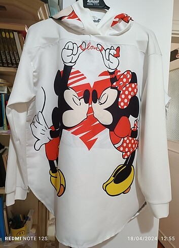 xl Beden beyaz Renk Mickey mouse Sweatshirt XL, 2xl 