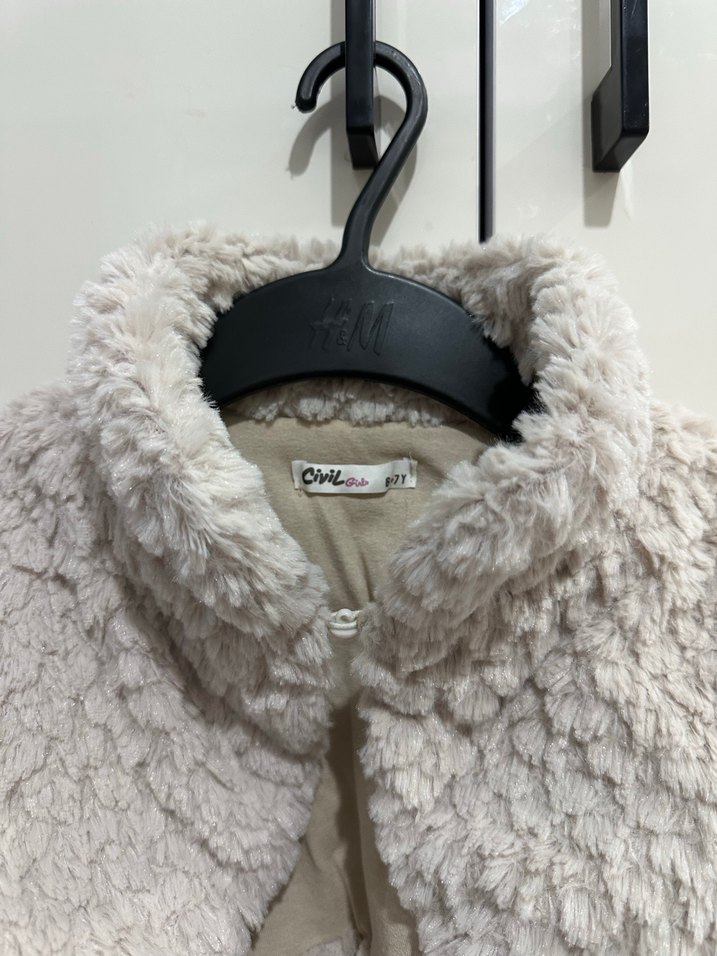 Gri Peluş Detaylı Çoçuk Preo mont - Görsel 2