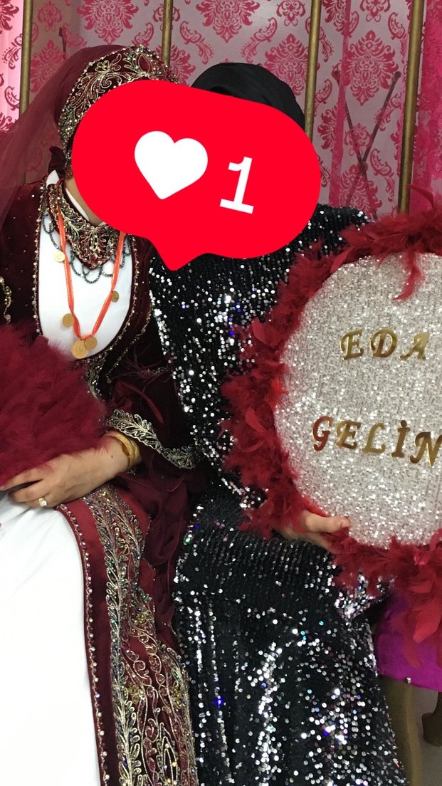 Parlak Siyah Uzun Kollu Abiye Elbise - Görsel 3