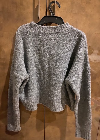 Gri Kadın Triko Kazak - Görsel 4
