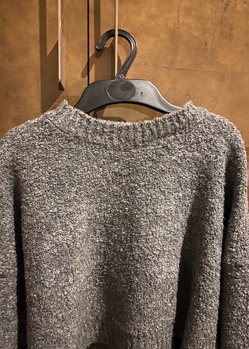 Gri Kadın Triko Kazak - Görsel 2