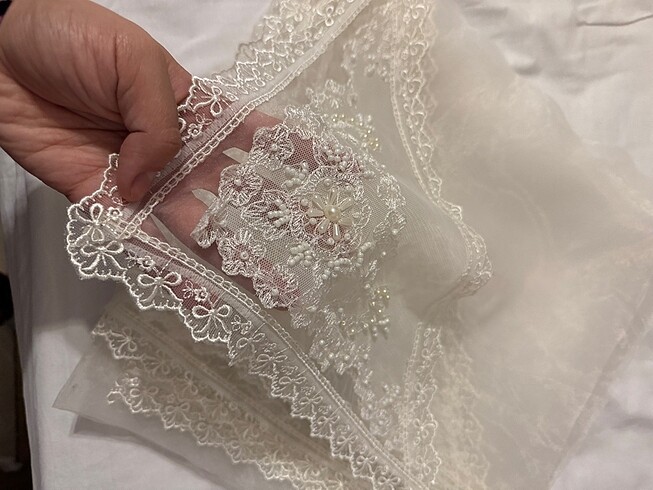 4 yanı işli organze bohçalık