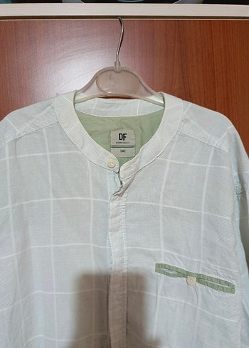 Erkek  Düğmeli Keten Gömlek - Görsel 2