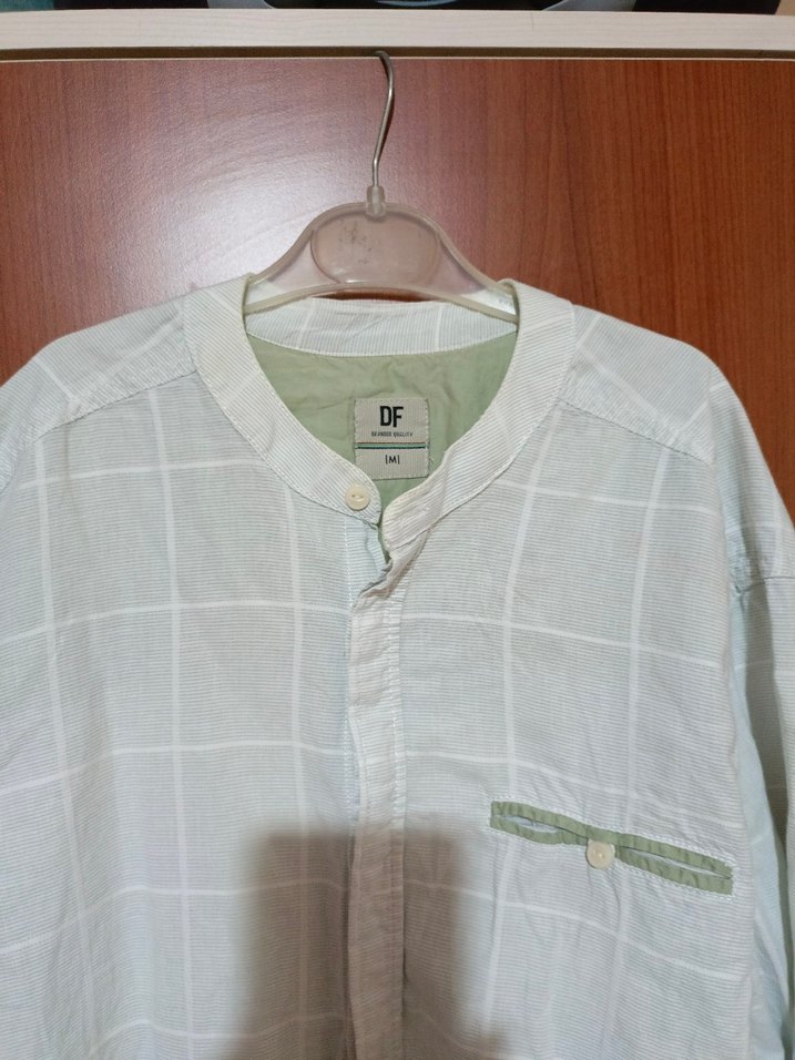 Erkek  Düğmeli Keten Gömlek - Görsel 2