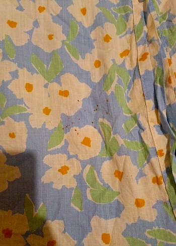 Mavi Çiçekli Uzun Pamuk Elbise - Görsel 3