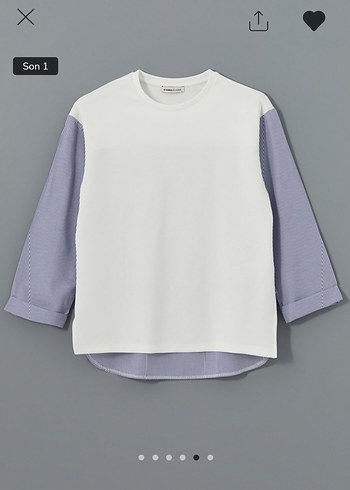 Kadın Beyaz Pamuklu Uzun Kollu sweatshirt - Görsel 2