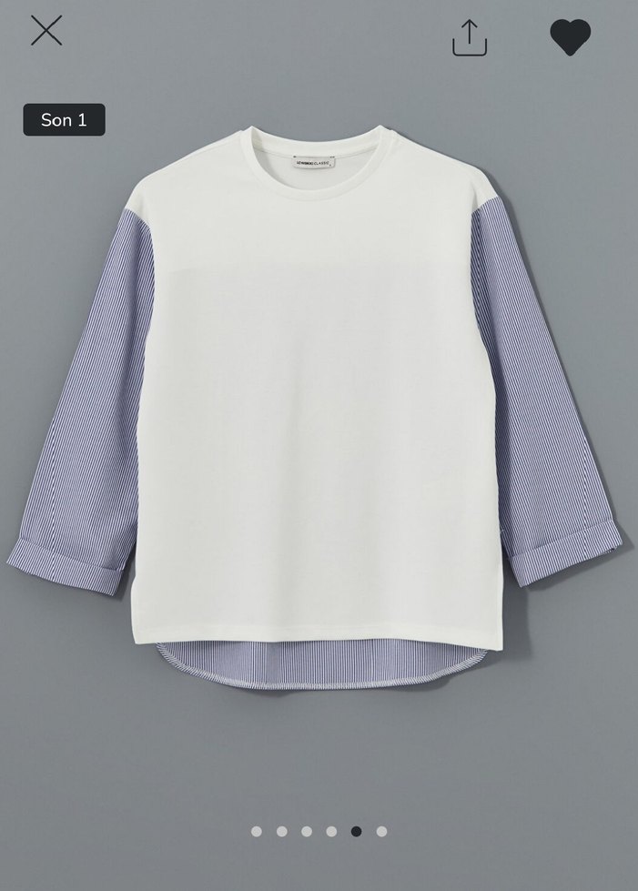 Kadın Beyaz Pamuklu Uzun Kollu sweatshirt - Görsel 2