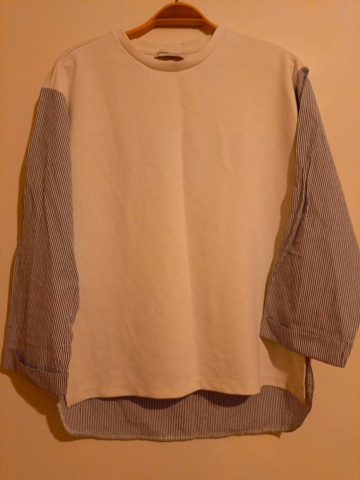 Kadın Beyaz Pamuklu Uzun Kollu sweatshirt - Görsel 4