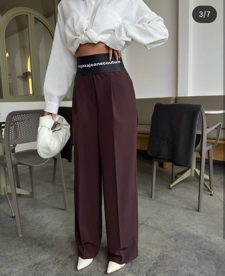 Kahverengi Kadın Midi Kumaş Pantolon - Görsel 2