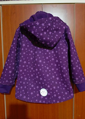 Mor Yıldız Desenli Kız Çocuk Kapüşonlu Ceket - Görsel 2