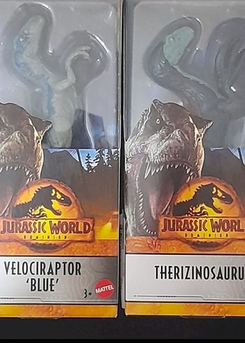 Jurassic World Velociraptor ve Therizinosaurus Figürleri