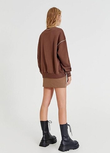 s Beden kahverengi Renk Pull&Bear Pacific Republic sweatshirt