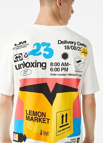 xs Beden BERSHKA Baskılı Regular Fit Tshirt