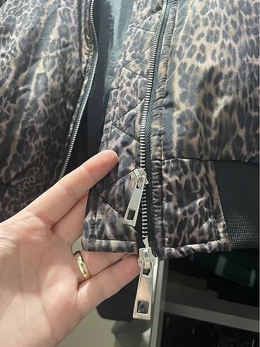 Leopar crop ceket - Görsel 4