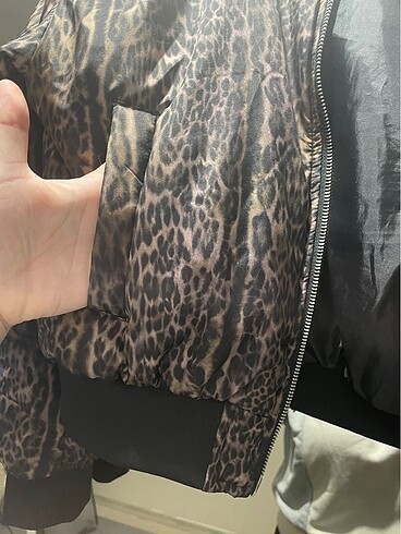Leopar crop ceket - Görsel 5