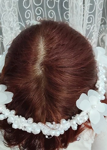 Beyaz Boncuklu Bohem Kelebekli Saç Aksesuarı - Görsel 13