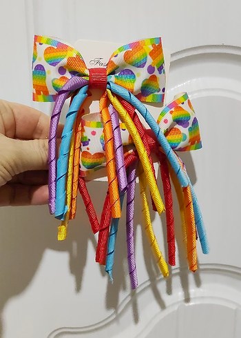 Renkli Tie-Dye Fiyonk Saç Tokası - Görsel 2