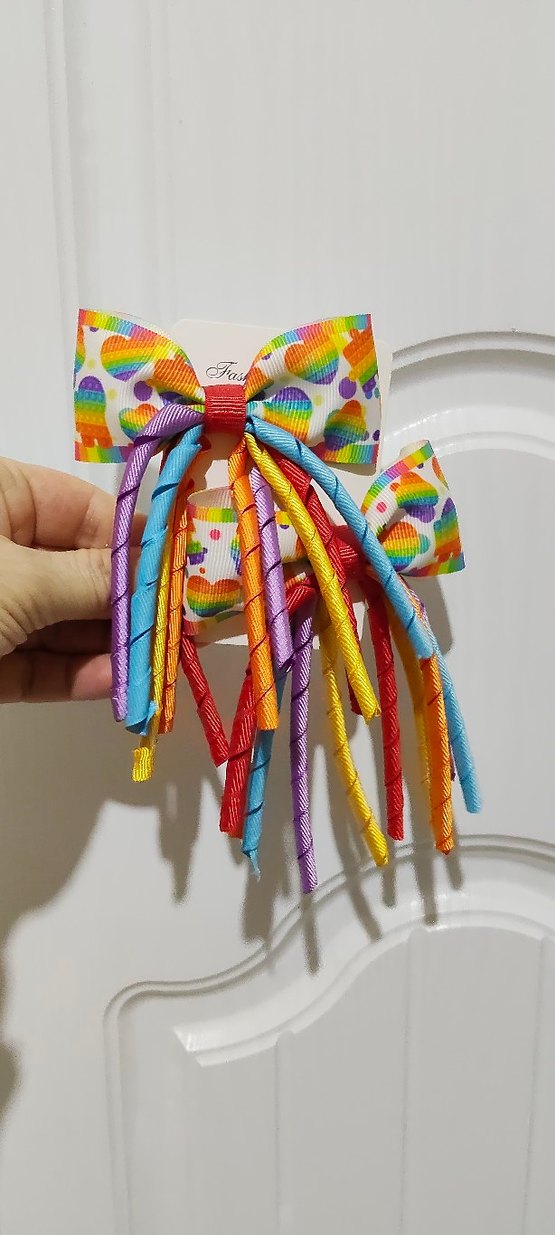 Renkli Tie-Dye Fiyonk Saç Tokası - Görsel 2