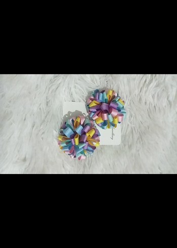 Renkli Bağlama Desenli Çocuk Kurdele Tokası - Görsel 2