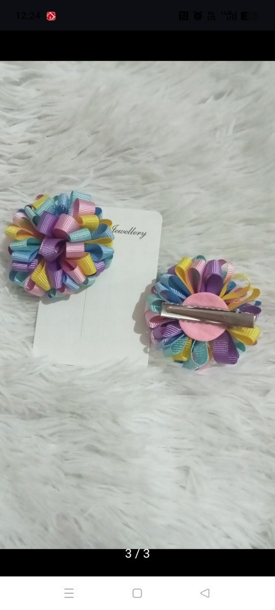 Renkli Bağlama Desenli Çocuk Kurdele Tokası - Görsel 3