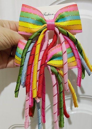 Renkli Bağlamalı Fiyonk Saç Tokası - Görsel 2