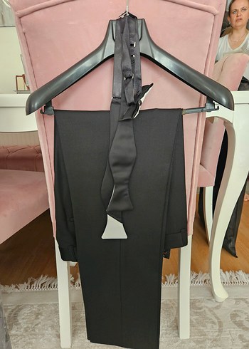 Beyaz Kuşaklı Modern Klasik Damatlık Takım Elbise - Görsel 3