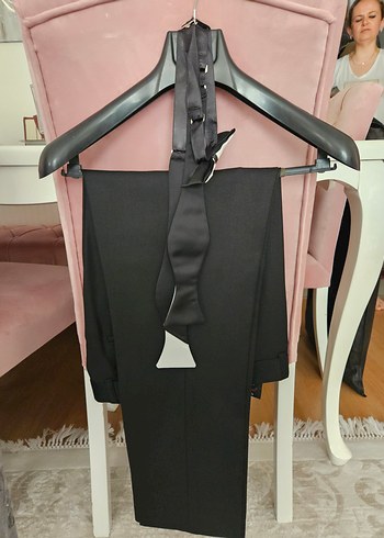 Beyaz Kuşaklı Modern Klasik Damatlık Takım Elbise - Görsel 4