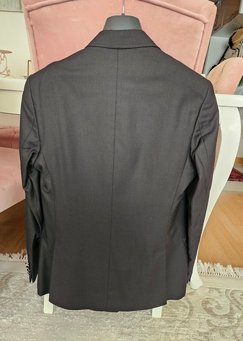 Düğmeli Siyah Erkek Ofis Takım Elbise - Görsel 5