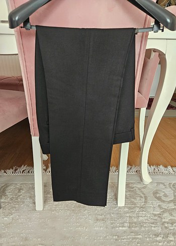 Düğmeli Siyah Erkek Ofis Takım Elbise - Görsel 3