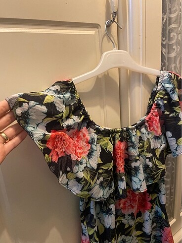 Bershka Desenli mini elbise içi astarlı