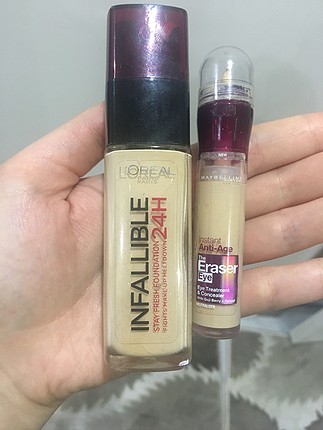 Maybelline kapatıcı ve loreal fondoten