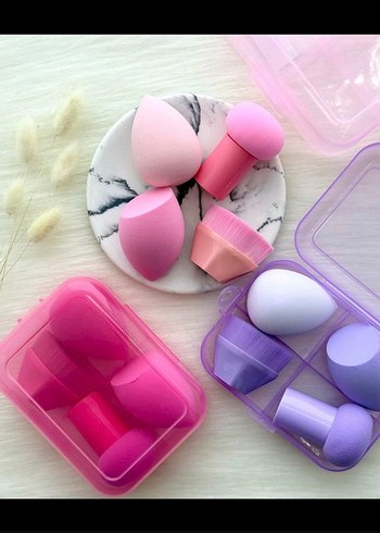 Pastel Pembe Makyaj Süngeri Seti