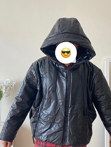 42 Beden siyah Renk Bigdart Deri şişme mont