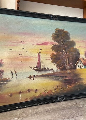 Antika Yağlı Boya İmzalı Tablo - Görsel 2