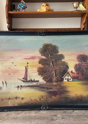 Antika Yağlı Boya İmzalı Tablo - Görsel 4