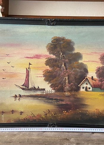 Antika Yağlı Boya İmzalı Tablo - Görsel 6