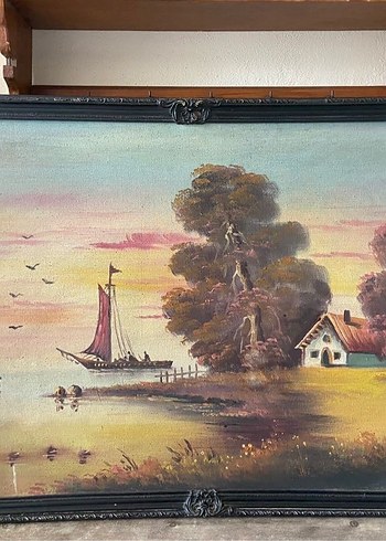 Antika Yağlı Boya İmzalı Tablo - Görsel 5