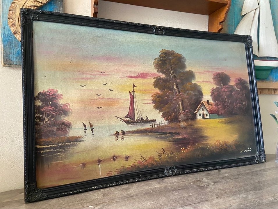 Antika Yağlı Boya İmzalı Tablo - Görsel 2