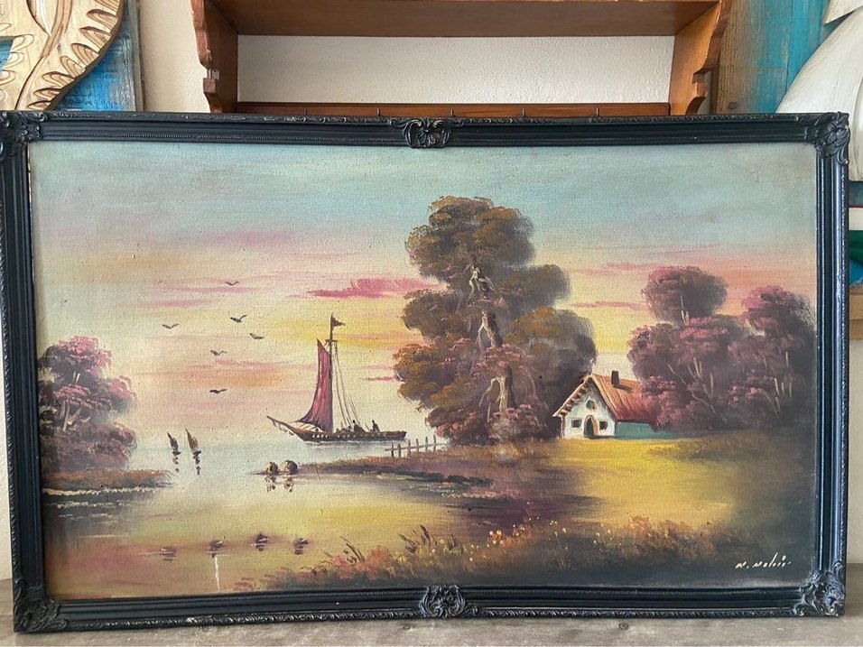 Antika Yağlı Boya İmzalı Tablo - Görsel 5