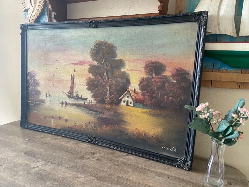 Antika Yağlı Boya İmzalı Tablo - Görsel 3