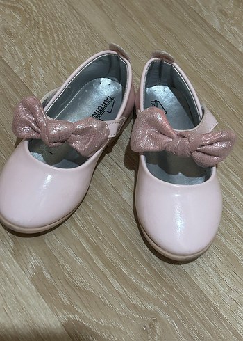 Kız Çocuk Pembe Fiyonklu Babet Ayakkabı - Görsel 2