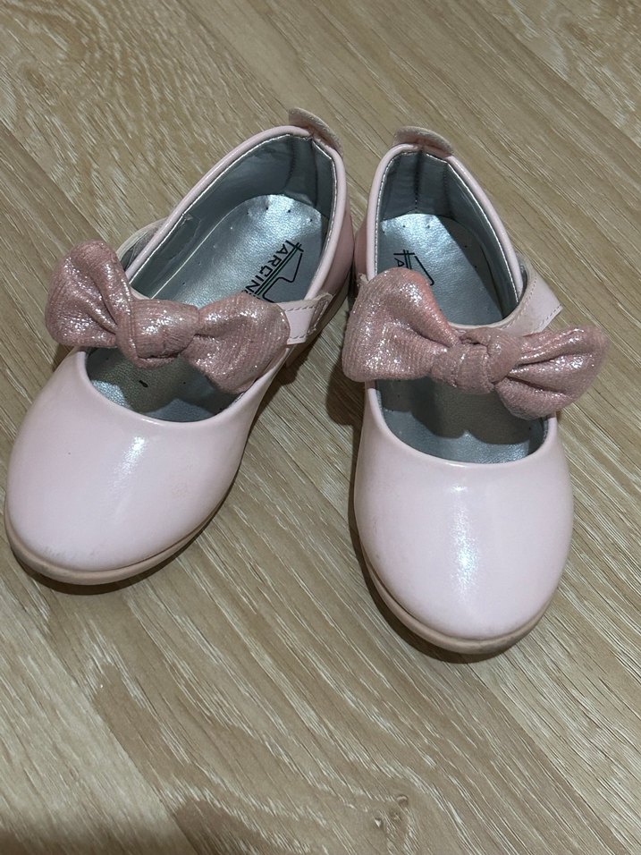 Kız Çocuk Pembe Fiyonklu Babet Ayakkabı - Görsel 2