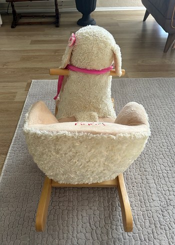 Beyaz Peluş Kuzu Sallanan Sandalye - Görsel 4