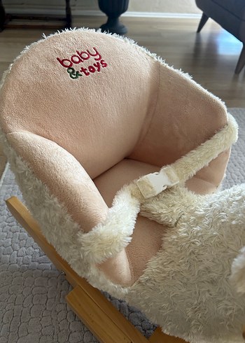 Beyaz Peluş Kuzu Sallanan Sandalye - Görsel 3