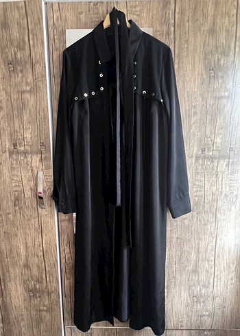 Kadın Siyah Uzun Kollu Kemerli Uzun Elbise - Görsel 8