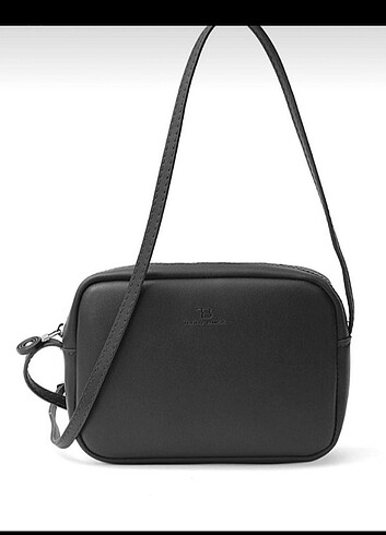 Siyah bej ayarlanabilir askılı çarpraz çanta