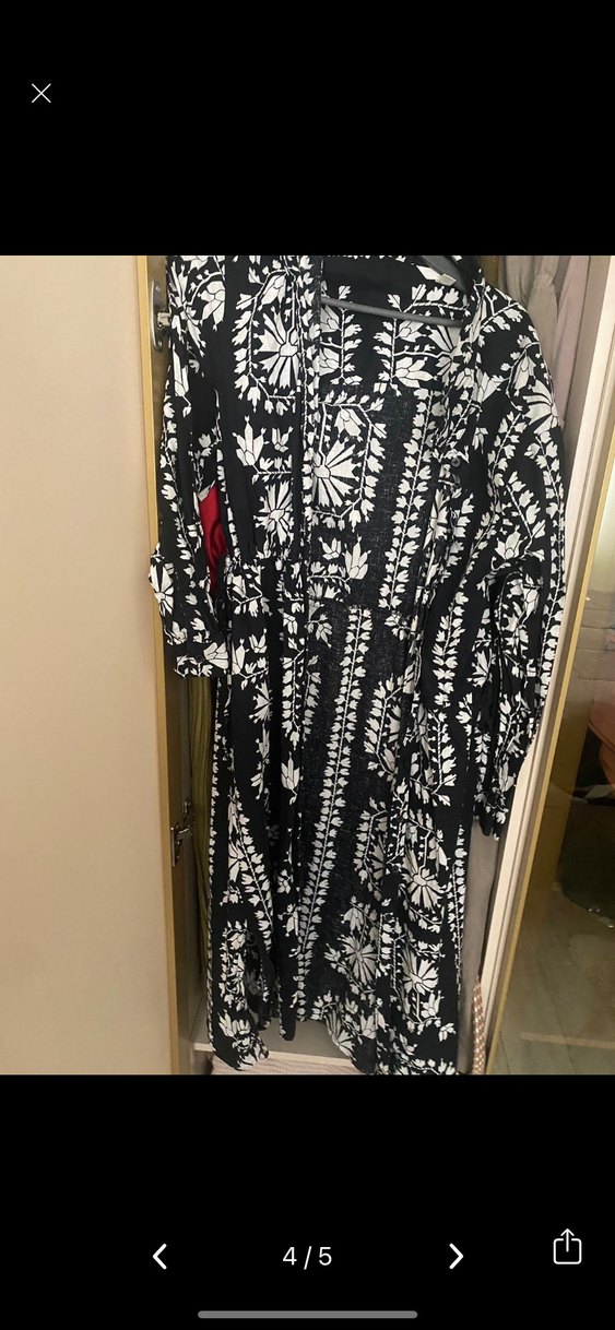 Hm yandan bağlamalı Bohem Desenli Uzun Elbise - Görsel 2