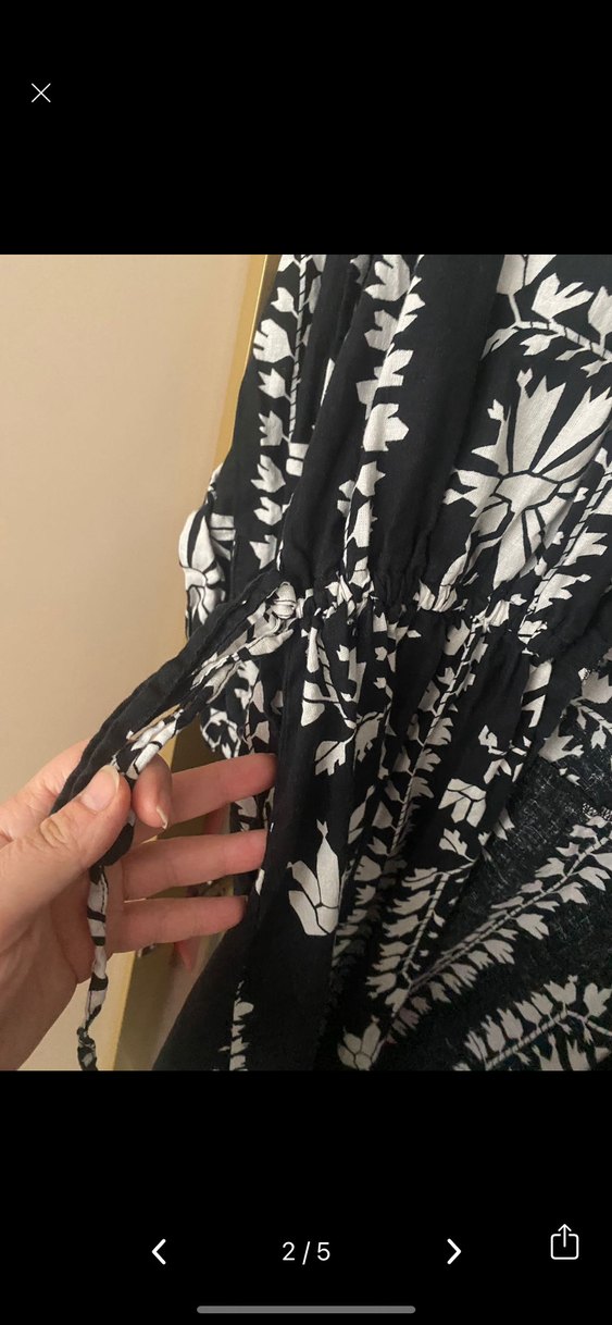 Hm yandan bağlamalı Bohem Desenli Uzun Elbise - Görsel 4